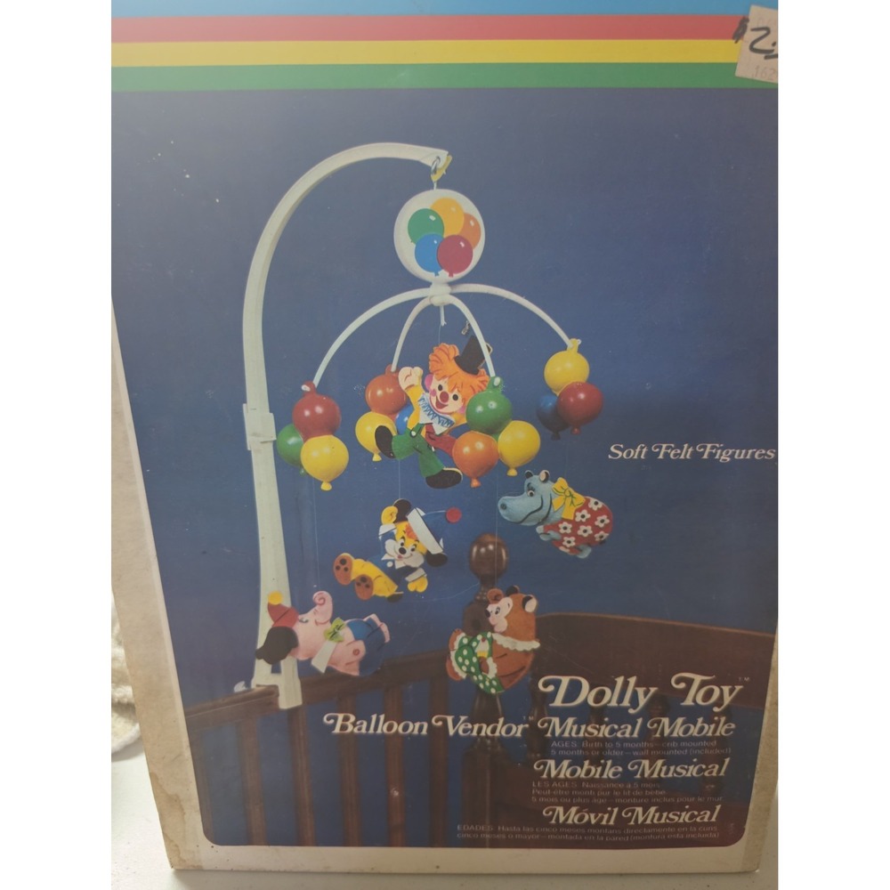 Vintage 1980 Dolly Toy Raggedy Ann & Andy Musical Mobile Circus Original Box 613